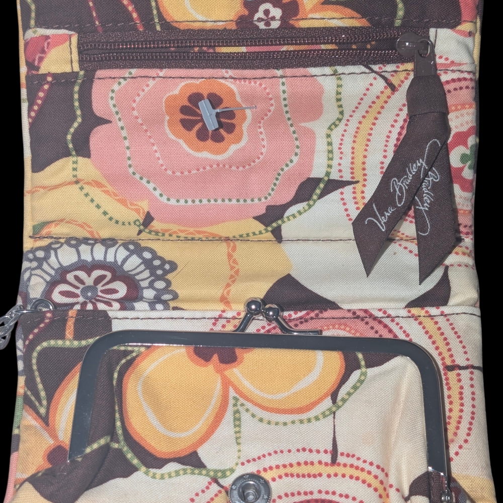 Vera Bradley Brown and Pink Floral Wallet